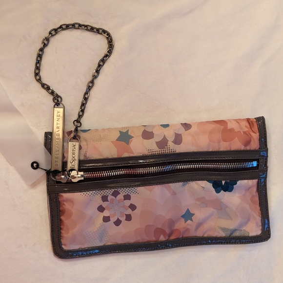 New! LeSportsac x Stella McCartney Patterned Silver Chain Clutch Wallet NWOT - Picture 8 of 8